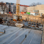 Neu gegossene Bodenplatte.